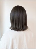 【yuka】ブリーチなしオリーブグレージュカラー×外ハネボブ
