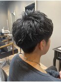 刈り上げツーブロックマッシュショート
