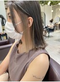 インナーカラー/ブロンドベージュ/切りっぱなしロブ/豊岡
