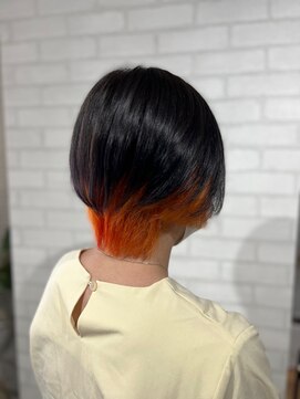 ビスイル 秋葉原店(Vis ill) インナーカラー/イヤリングカラー/オレンジ/ケアブリーチ/美肌