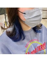 ソワン ドゥ ブレス フラン 東花園店(soin de brace Fran)&nbsp;ブルーカラー　インナーカラー　ブリーチ　暗髪