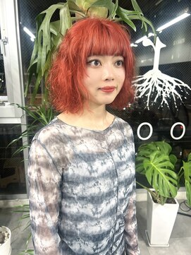 ルーツ ヘア デザイン(roots hair design) 西区新町美容室★roots★デザインカラー赤髪☆情熱の赤