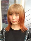 フェイスレイヤーハイトーンベージュオレンジルーツカラー