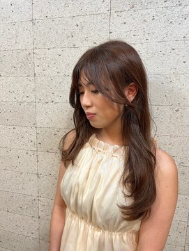 バロン(baron.) こなれミディ イメチェンくびれレイヤー 前髪 ウェーブパーマ