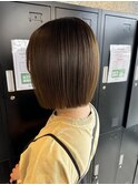 パッツンボブ/オリーブグレージュ
