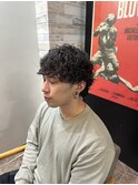 札幌大通りメンズショートカット波巻きツイストスパイラルパーマ