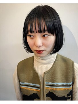 タロ(TALO) 【TALO】切りっぱなしミニボブ×ワイドバング