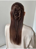 ハーフアップ結婚式ヘアセット成人式ヘアセット卒業式ヘアセット