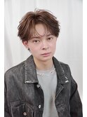 ニュアンスフェザーショート束感ブラウンベージュマッシュ仙台