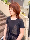 salon seaとわ　オレンジヘア × マッシュウルフ