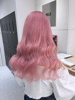 ベレーザ 渋谷神南(Beleza) 16212ブリーチ＆ダブルカラーローズブラウンダークレッドロング