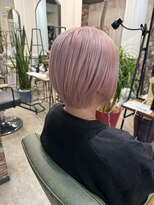ルーナヘアー(LUNA hair)&nbsp;ブリーチ ダブルカラー ペールピンク ショート ショートボブ
