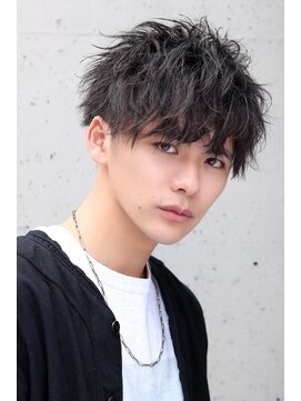 ネイビー(NAVY) ハーフツイストスパイラルマッシュ ツーブロック 黒髪 メンズ