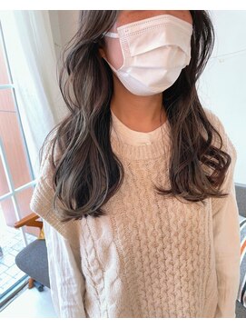 ネオリーブアイム 横浜西口店(Neolive aim) 横浜T顔まわりレイヤー韓国風コテ巻きブルーグレージュアッシュ