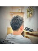 男気ツーブロアップバング