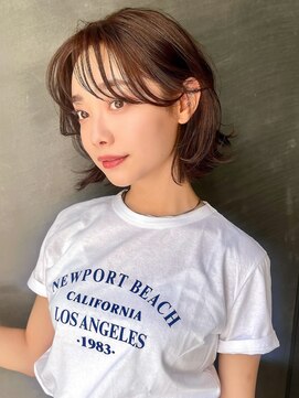 ラフ フロム ガーデン(Laf from GARDEN) ボブパーマ/シアーカラー/ダークアッシュ/韓国風/カール