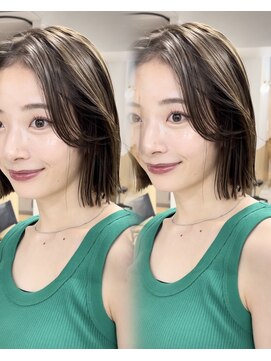 サンド クリア 横浜本店(sand clear) 流れる顔周り×切りっぱなしボブ