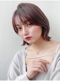 30代前下がりレイヤーボブで絶壁解消小頭効果のひし形シルエット