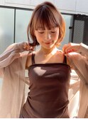 ★レイヤーカットデザインカラーオリーブベージュ【錦糸町】