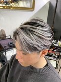外国人風バレイヤージュ　ハイライトカラー　アッシュベージュ