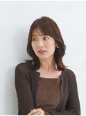 ミディアムレイヤー暗めカラーヘーゼルグレージュココアブラウン