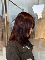 ヲタク(wotaku.)&nbsp;ボルドーカラーブリーチなしレッド暖色カラーワインレッド赤髪