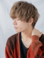 グルーミングサロン バーバー キャッスル 北浦和西口(Grooming salon Barber Castle)&nbsp;学生ホワイトブロンド無造作マッシュパーマクロップヘアf北浦和