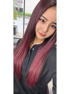 カルフール ロコ 草加西口店(Carrefour LOCO) 【色持ちの良いボルドーレッド】×【人毛100%シールエクステ】