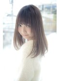 艶やかストレート×透明感アッシュ