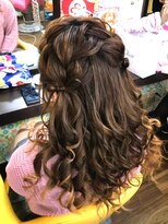 ヘアセットアップス(UP's) ★最高に可愛い～『欲張り編み込みツインハーフひもリボン付♪』