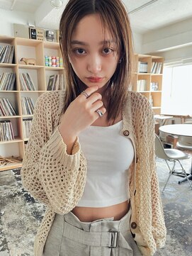 ガレージ バイ グリーン 原宿 表参道(Garage by green) 【loki】セミロング×ベージュ