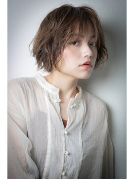 カバーヘア ブリス 上尾西口店(COVER HAIR bliss) ミルクティーアッシュ伸ばしかけショートボブv上尾20代30代40代