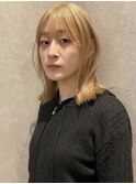 福井 駅前 ブロンド 髪質改善 切りっぱなし 艶髪