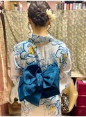 『浴衣着付け＋ヘアセット』半幅帯アレンジ♪シンプル可愛い♪