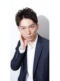 ビジネスショートスーツ短髪アップバンク黒髪20代30代