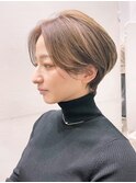 ショートオリーブベージュブロンドハイトーン_ba366571