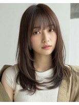 オンク 新宿(onk)&nbsp;黒髪/グレーベージュ/レイヤーロング/前髪パーマ[新宿駅]