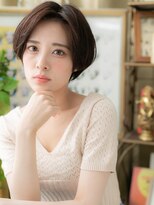 カバーヘア ブリス 上尾西口店(COVER HAIR bliss)&nbsp;大人可愛いチャコールグレージュ丸みショートh420代30代40代