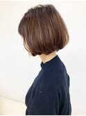 20代☆丸みボブ/グレージュ/ベージュ/艶ボブ/ワンカール