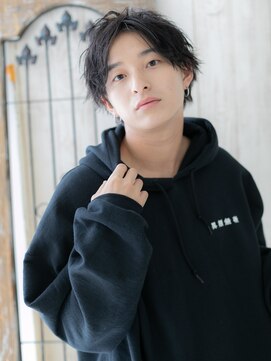 メンズヘア ビーセカンド 草加店(MENS HAIR B-2) 爽やか黒髪モテ髪センターパート波ウェーブE