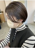ミニボブ×オリーブベージュ