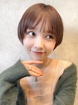 メゾンドイギー(MAISON de IGGY)&nbsp;束感ワイドショートバング×シアーベージュ#グレーベージュ