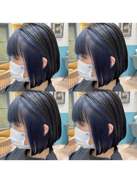 ロンド レグリーズ 立川(Lond leglise) 【槌矢圭悟】インナーカラー　ボブ　ブルー