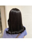 地毛風カラー/大人フェミニンミディアム/艶髪暗髪