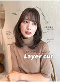 ミディアムレイヤーミディアム レイヤーカット 顔周りカット