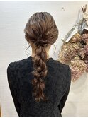 シンプルあみおろしヘアセット