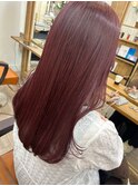 チェリーレッド　レッドブラウン　大人　髪質改善トリートメント
