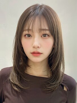 ジョエミバイアンアミ(joemi by Un ami) ★くびレイヤーエモージュ小顔レイヤーロンググレーベージュ