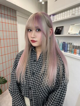 ペレ 渋谷(PELE) 切りっぱなしボブ/エアリーロング/美髪/ピンクブラウン/渋谷