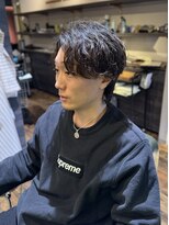 エクファフォーメン(EX-FA FOR MEN)&nbsp;波巻きウルフ 滋賀/瀬田/ウルフ/アッシュブラック/カルマパーマ